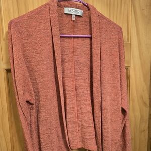 Kasper Women's Open Front Cardigan - Coral Red